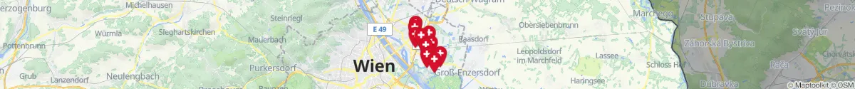 Kartenansicht für Apotheken-Notdienste in der Nähe von Breitenlee (1220 - Donaustadt, Wien)